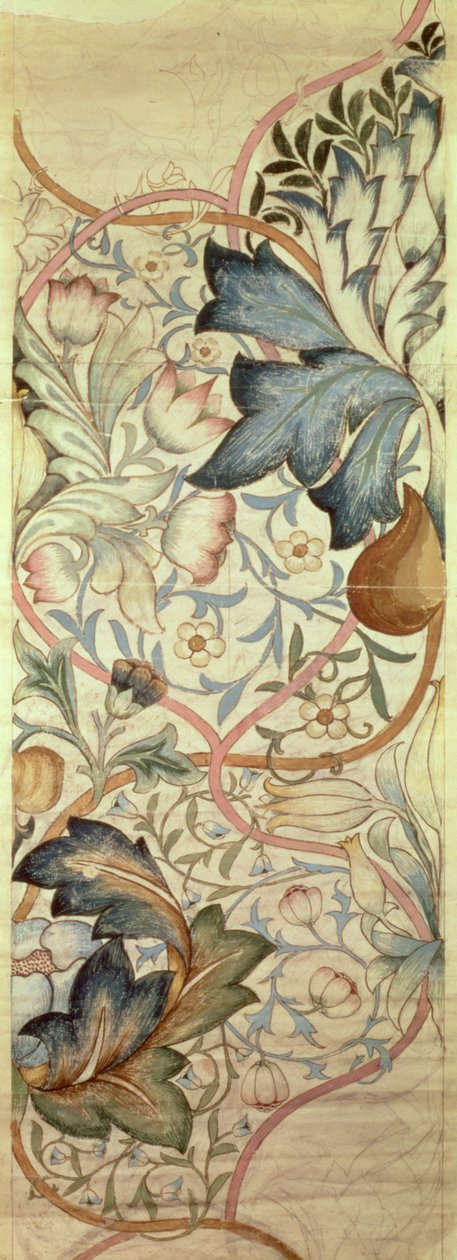Design original para o bordado de alcachofra por Morris, c.1875 de William Morris