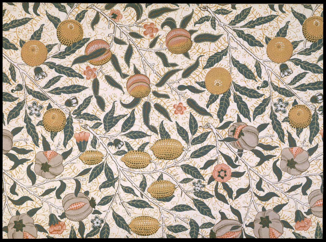 Romã, design para papel de parede, 1866 de William Morris
