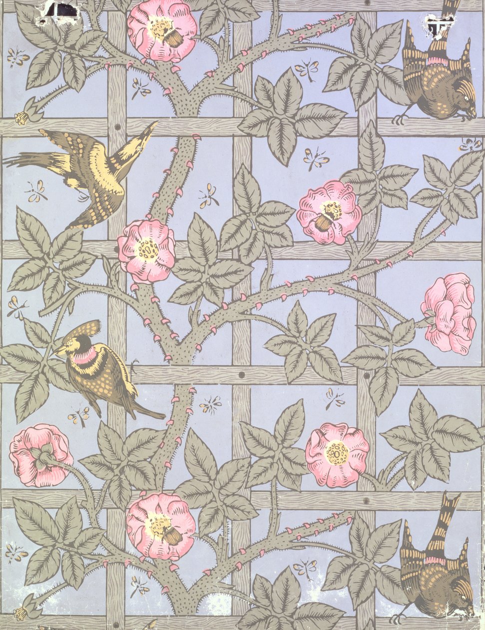 Design de papel de parede &39;treliça&39;, 1864 de William Morris