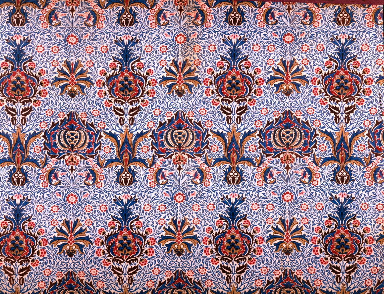 Wallpaper Design, 1877 (impressão de woodblock de cor em papel) de William Morris