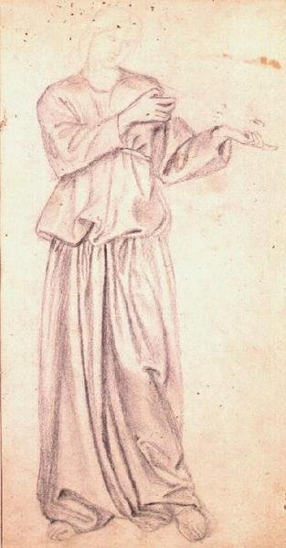 Mulher jovem, com, um, alaúde de William Morris