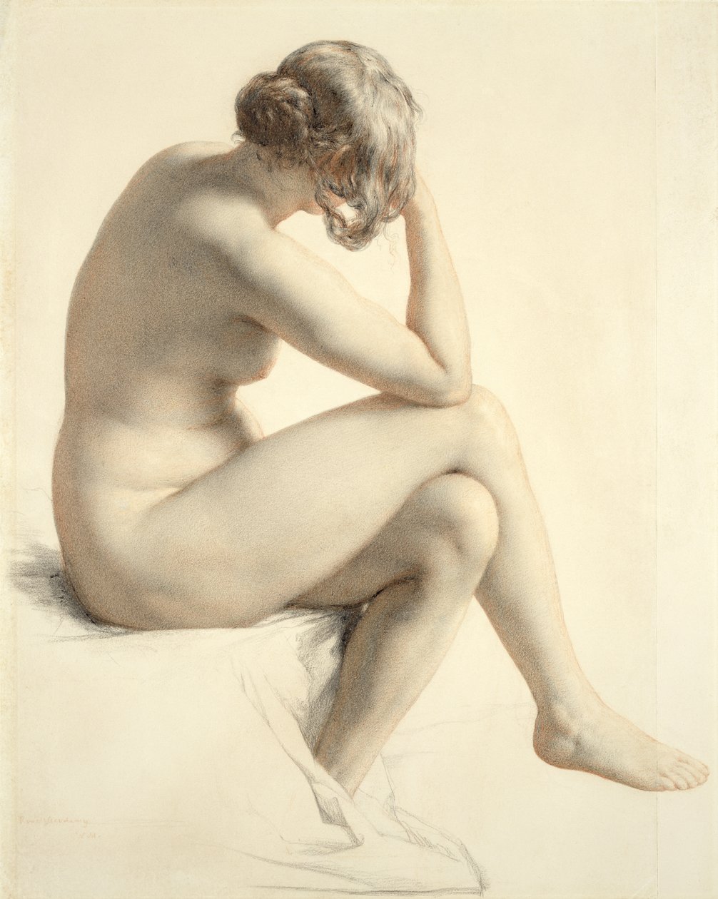 Estudo de Vida (pastel e lápis sobre papel) de William Mulready