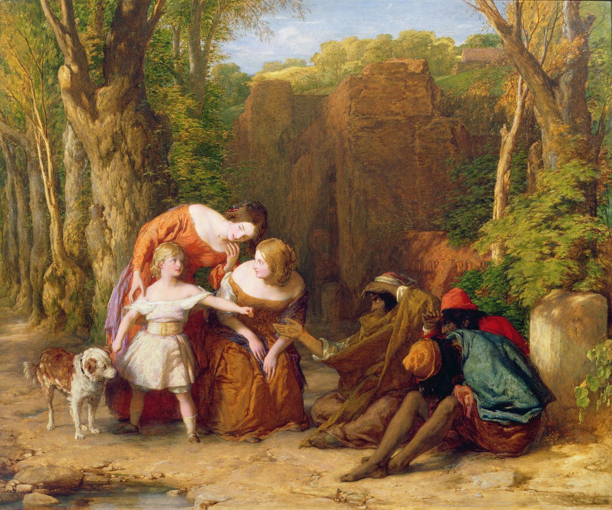 Treine uma criança no caminho que ele deve ir ... (óleo) de William Mulready