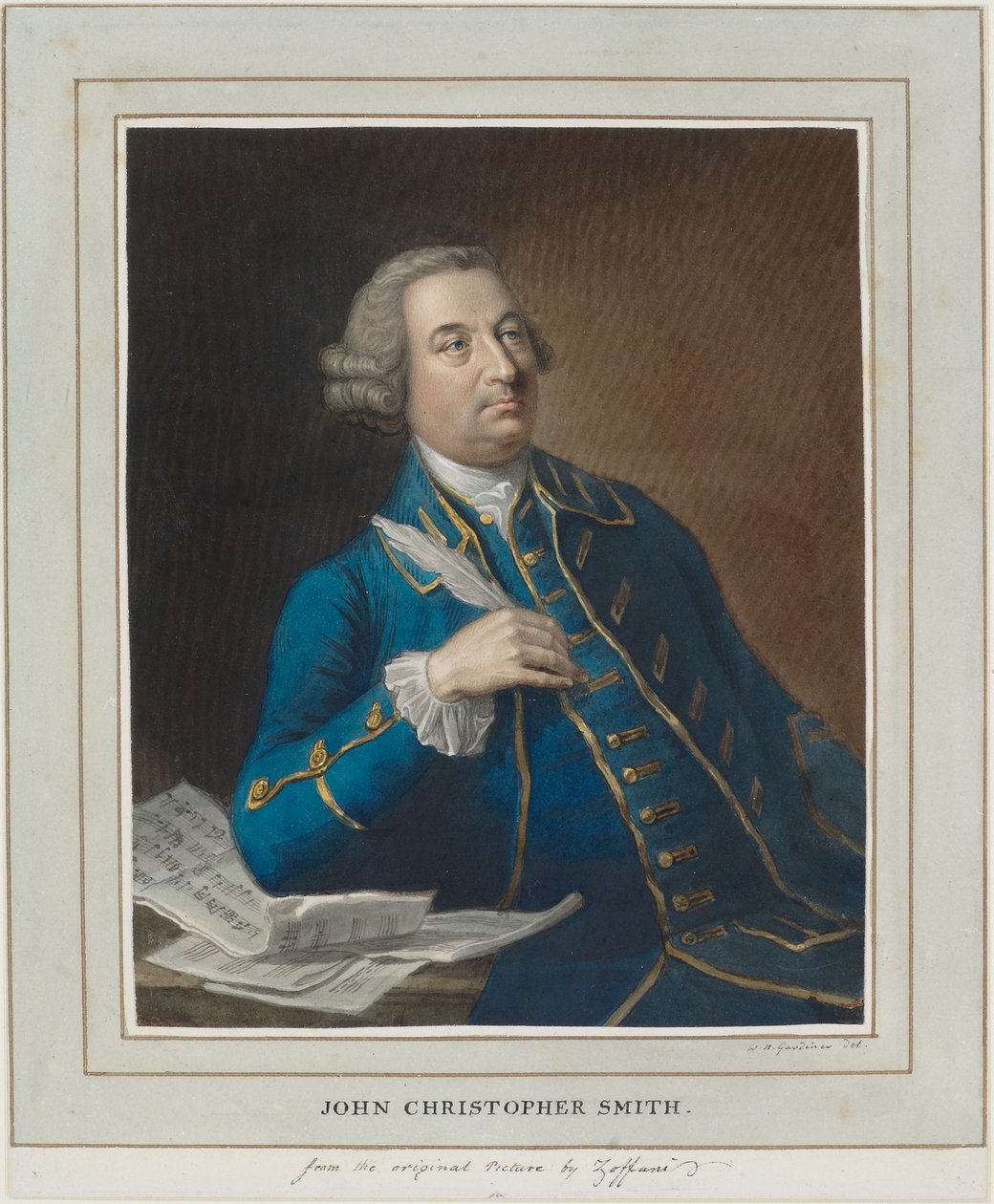 John Christopher Smith, c.1760 (caneta e tinta e wc no papel) de William Nelson Gardiner