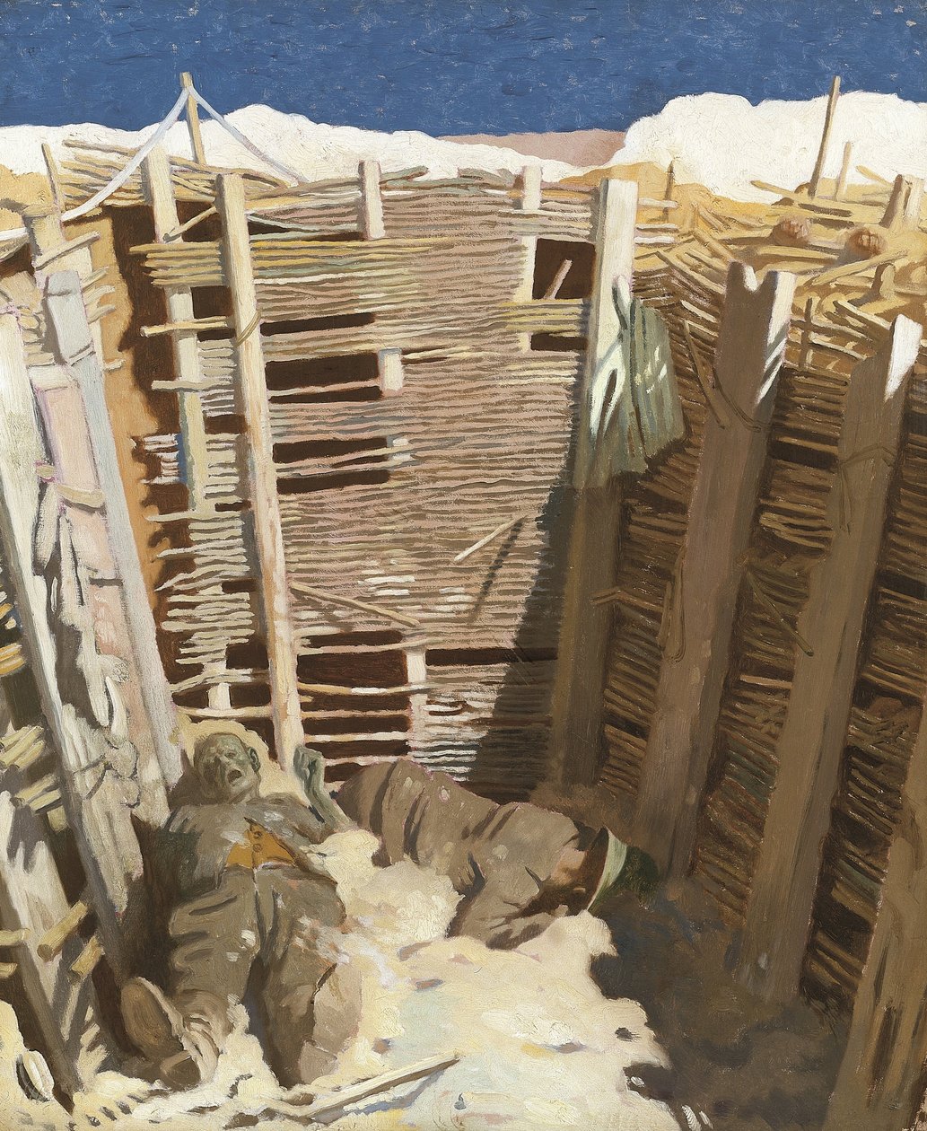 Alemães mortos em uma trincheira de William Orpen