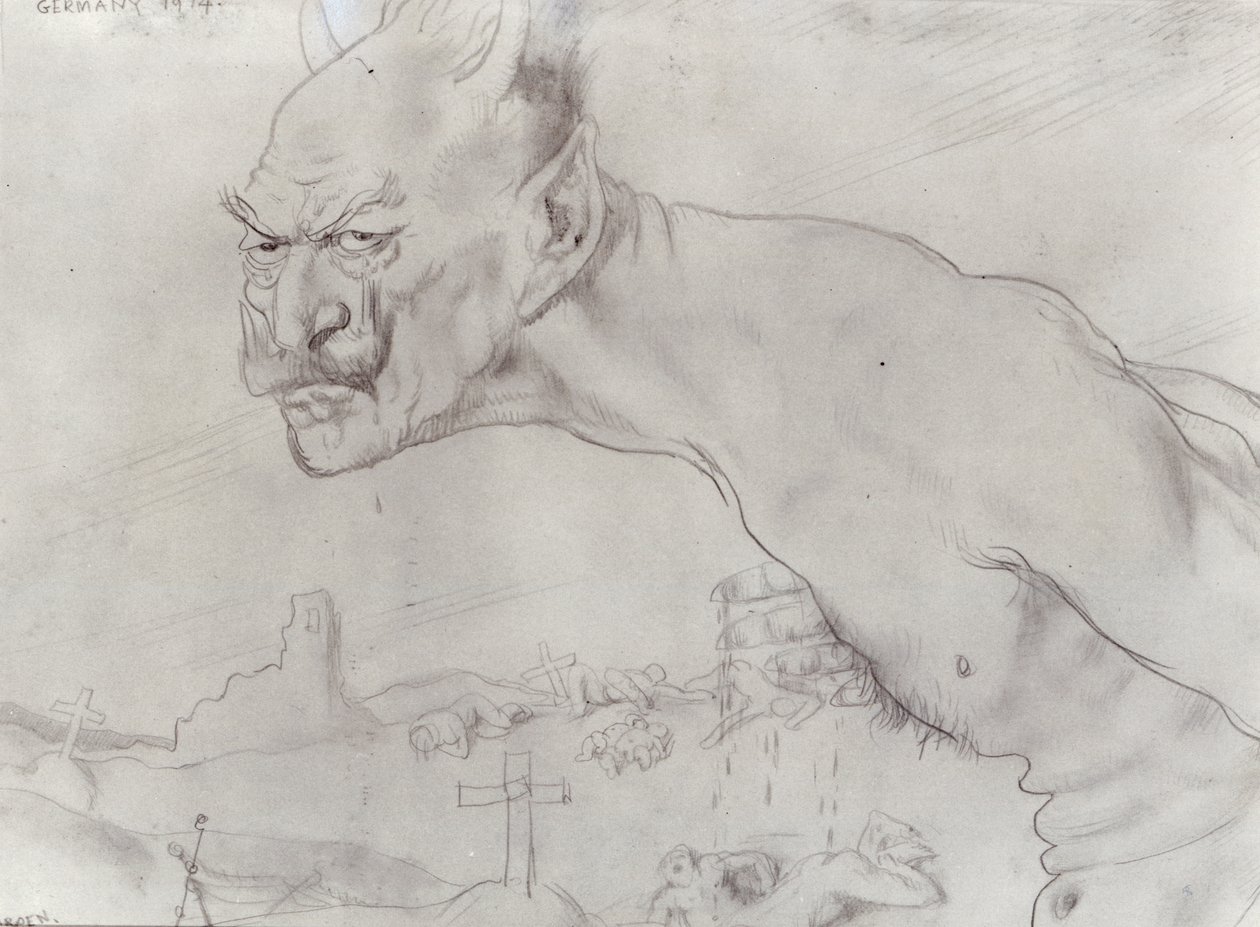 Kaiser Wilhelm como o Diabo, 1914 de William Orpen
