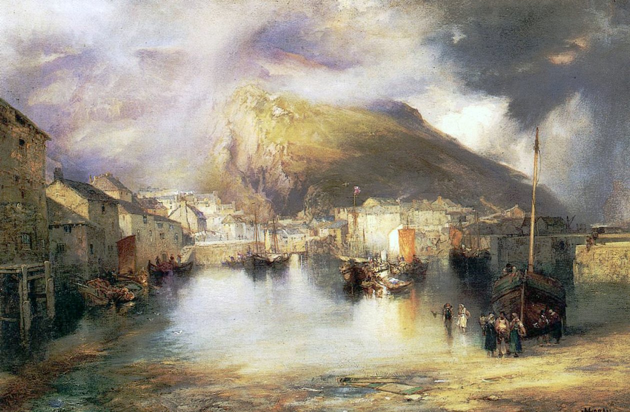 Polperro, Cornualha, 1907 de William Penn Morgan