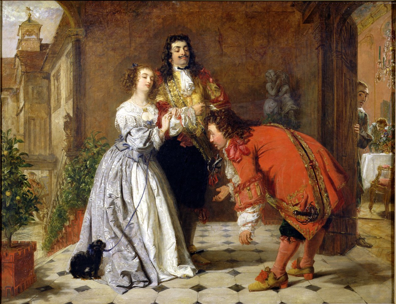 Cena do "O Desafio Gentil" de Moliere, 1848 de William Powell Frith