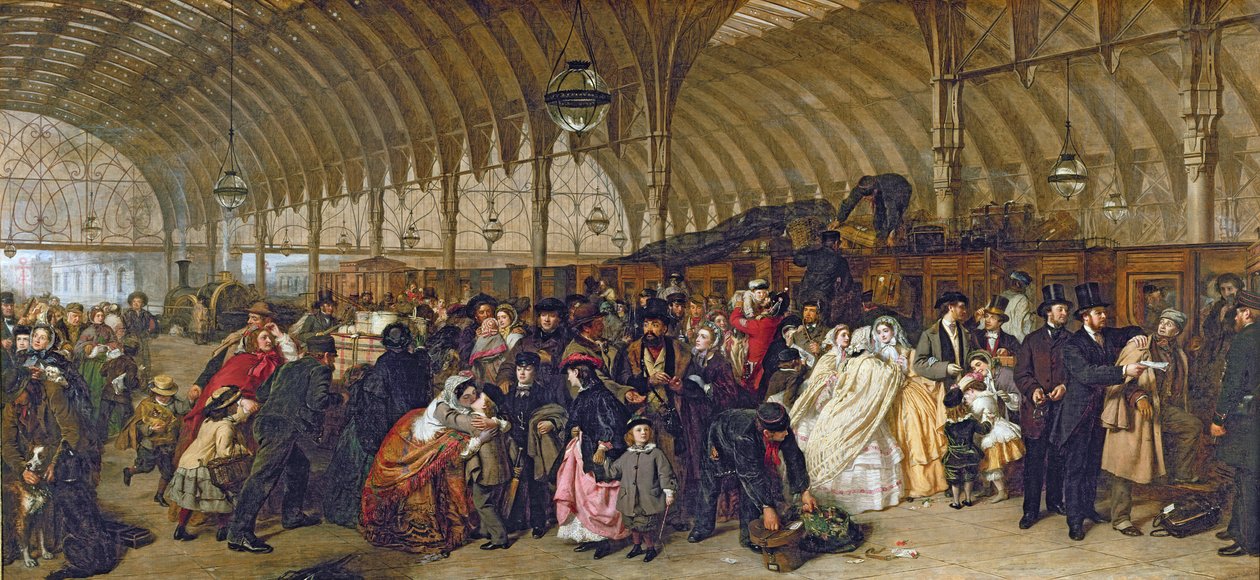 A estação ferroviária, 1862 de William Powell Frith