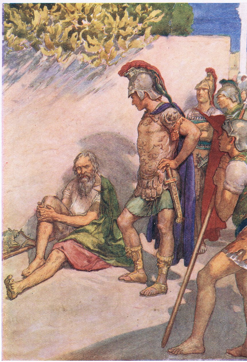 Alexander e Diógenes, de Plutarch Lives publicado por TC & EC Jack Ltd, década de 1920 de William Rainey