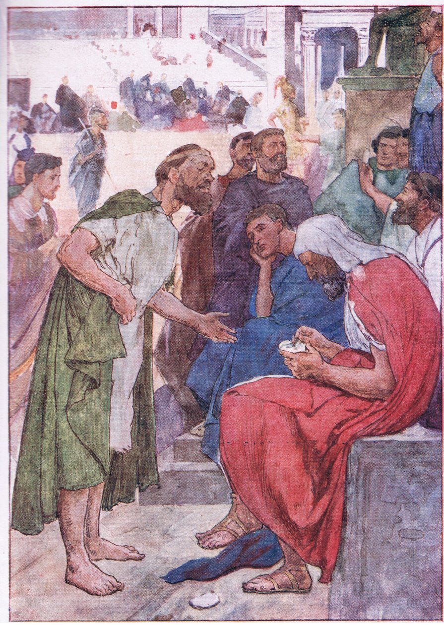 Aristedes e o cidadão, de Plutarch Lives publicado pela TC & EC Jack Ltd, década de 1920 de William Rainey