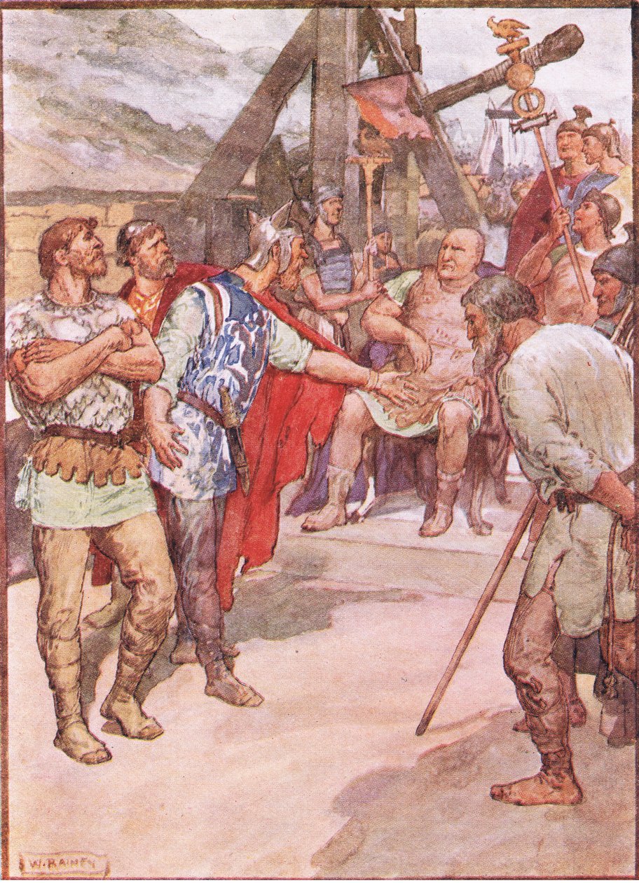 Marius e os embaixadores dos Cimbri, de Plutarch Lives, publicado pela TC & EC Jack Ltd, da década de 1920 de William Rainey