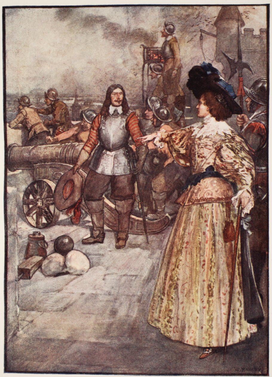 "Ela ordenou ao comandante para carregar o canhão", de "A história da França", de Mary MacGregor, 1920 (litografia colorida) de William Rainey