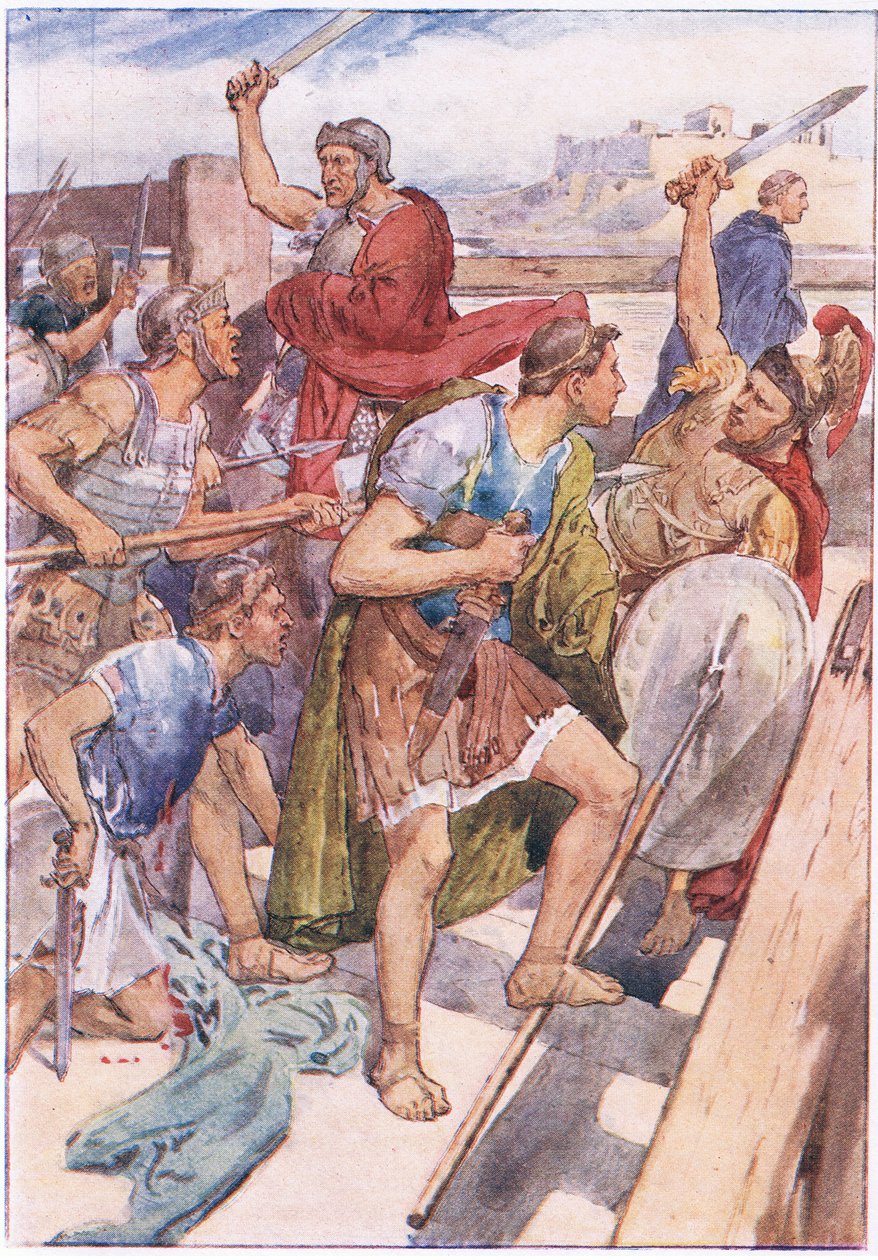 A busca de Caius Gracchus, de Plutarch Lives publicado pela TC & EC Jack Ltd, década de 1920 de William Rainey