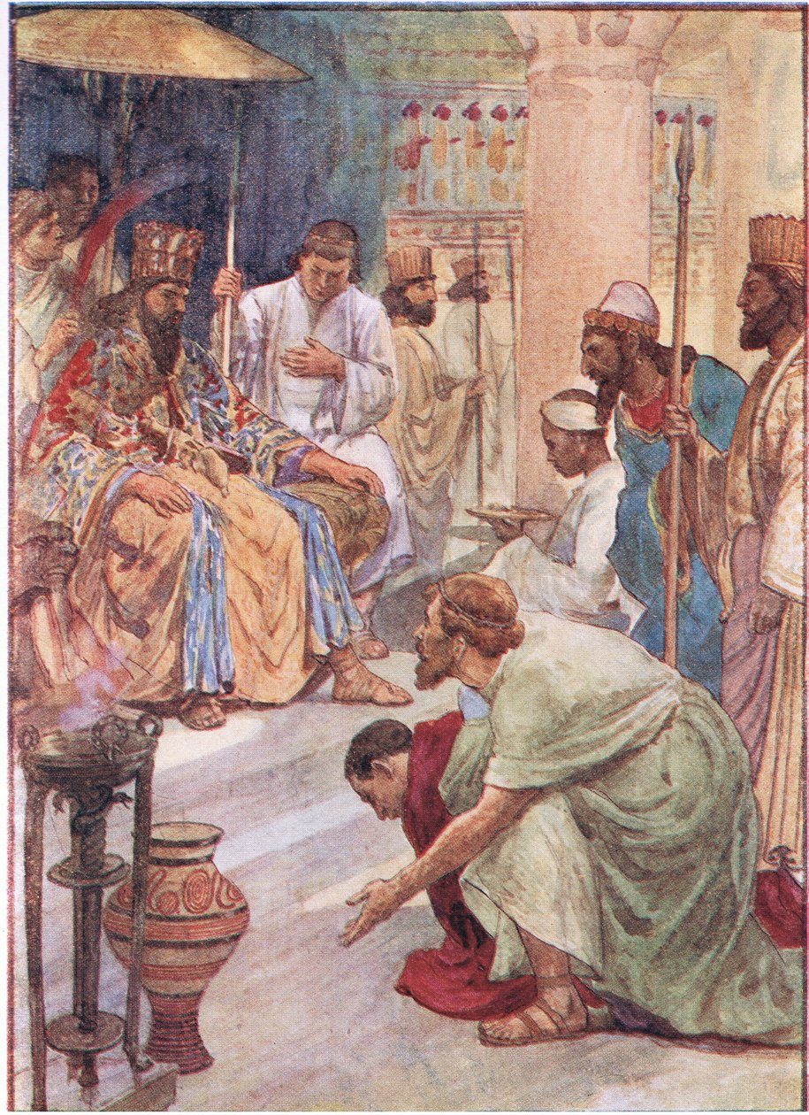 Thlemistocles no tribunal persa, de Plutarch Lives publicado pela TC & EC Jack Ltd, década de 1920 de William Rainey