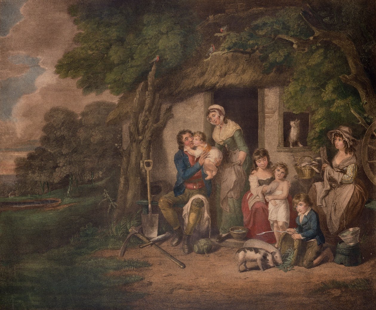 Sábado à noite, 1795 (color incving) de William Redmore Bigg