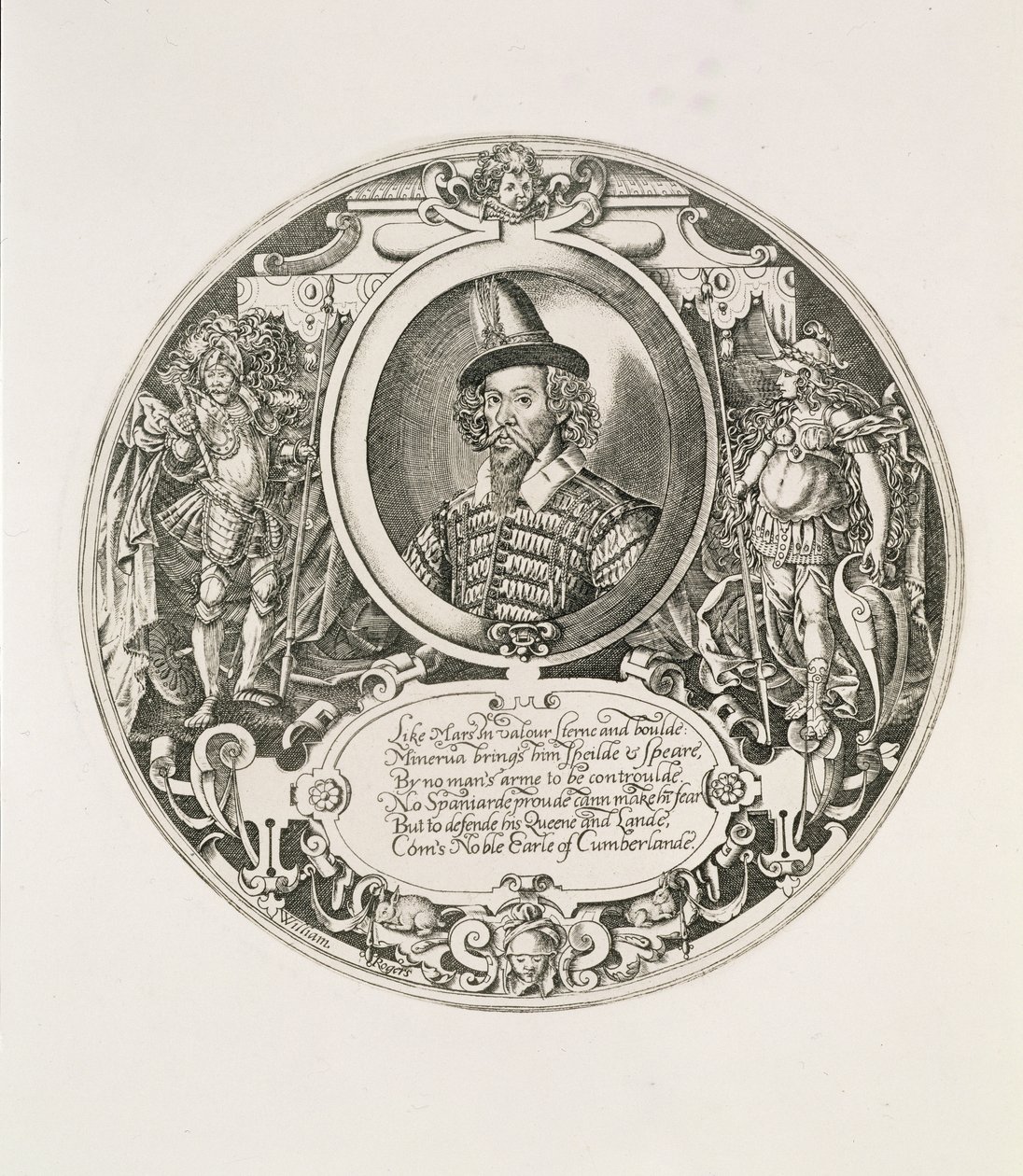 Retrato de George Clifford (1558-1605) 3º Conde de Cumberland, gravado pelo artista, c.1590 de William Rogers