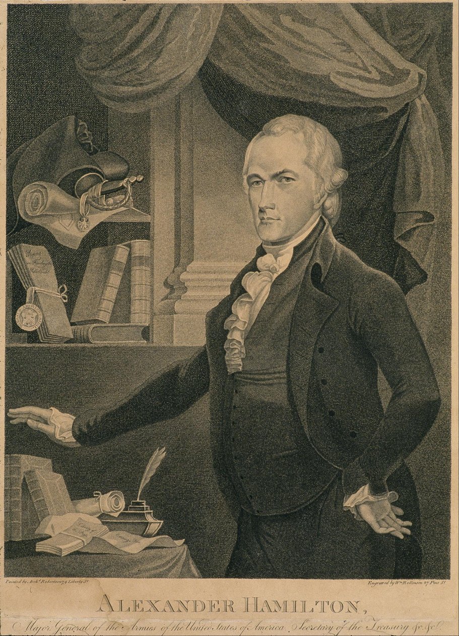 ALEXANDER HAMILTON, Major General dos Exércitos dos Estados Unidos da América. Secretário do Tr ... de William Rollinson