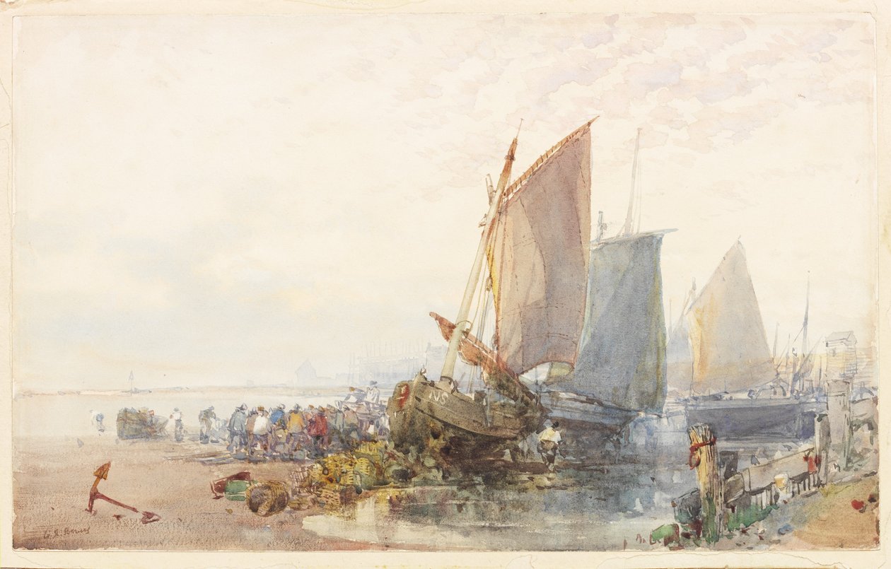 Barcos de pesca (aguarela sobre papel) de William Roxby Beverly