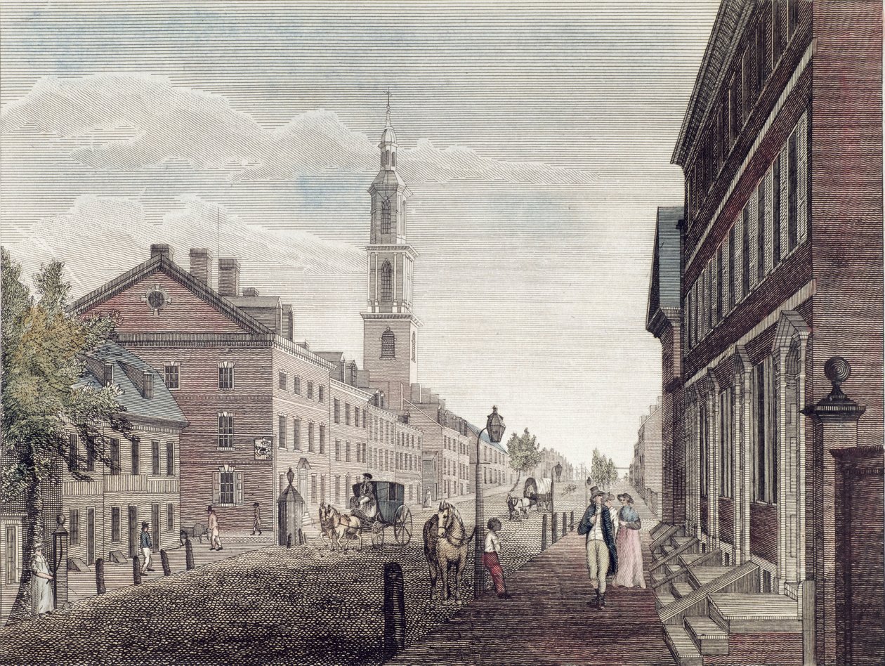 Uma das "visões da Filadélfia", 1799 de William Russell Birch