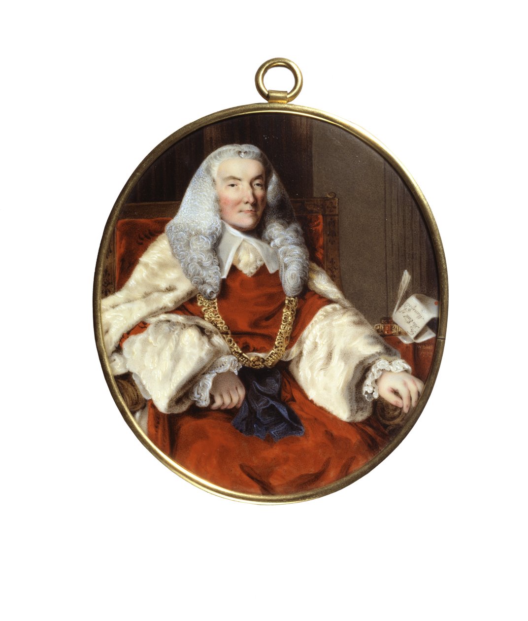 Retrato de Sir William Murray, 1º Conde de Mansfield (esmalte em cobre) de William Russell Birch