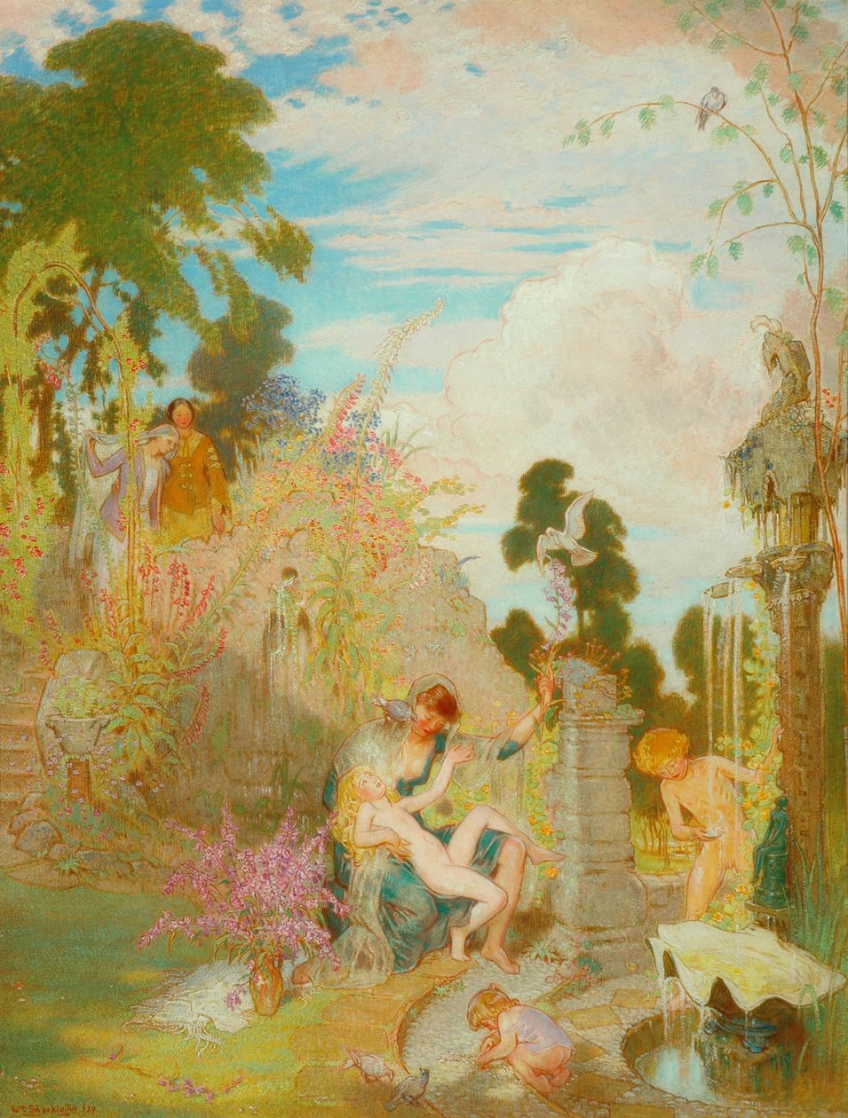 Um Idílio de Jardim, 1929 de William Shackleton