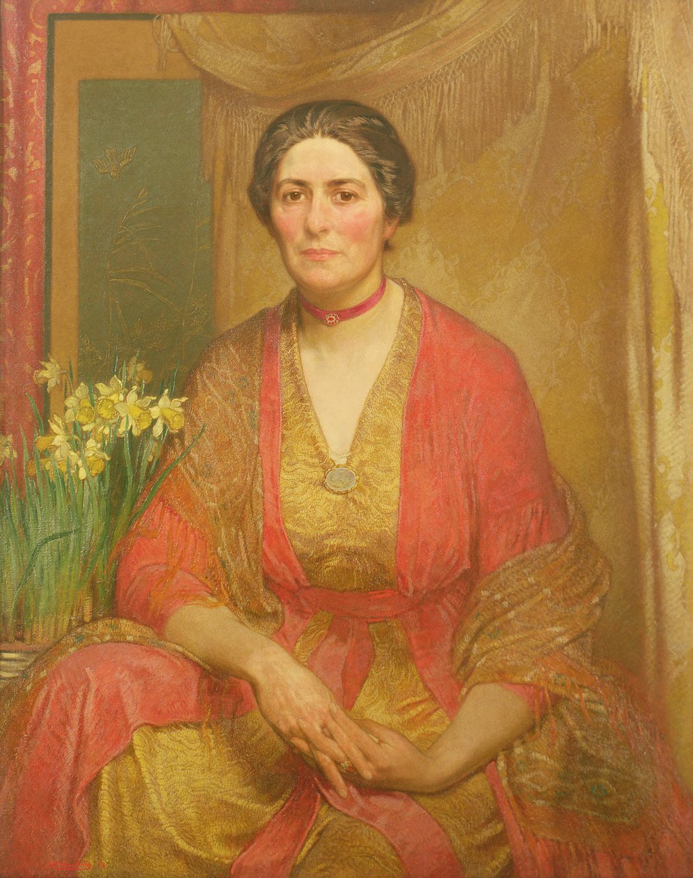 Retrato da esposa do artista, 1918 de William Shackleton
