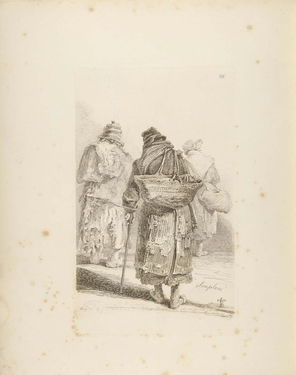 The Simplers, plate 26 de The Cries of London, exibindo vários dos comerciantes itinerantes ... de William Skelton
