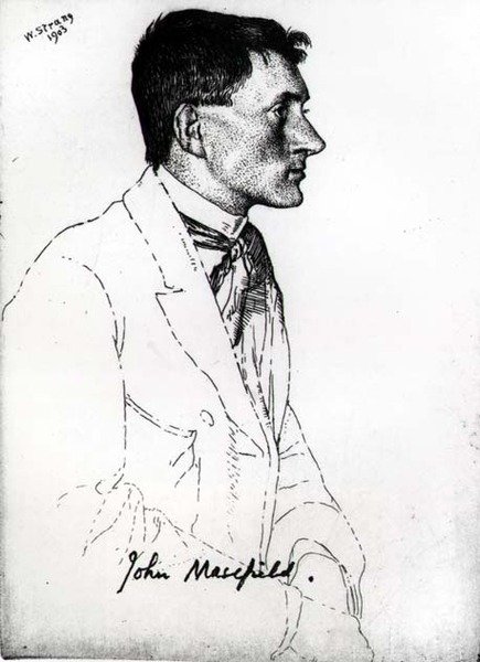 John Masefield (1878-1967) (tinta no papel) de William Strang