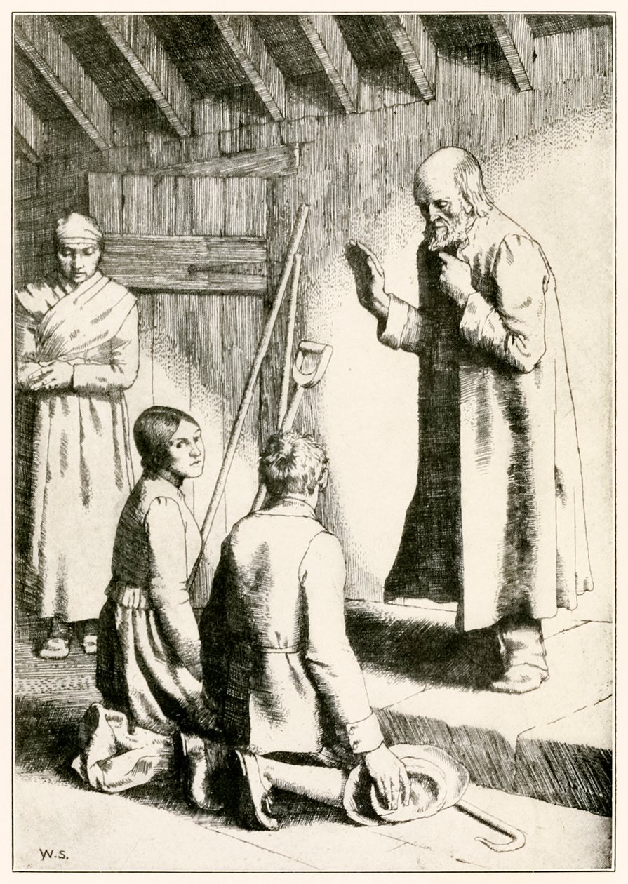 Casamento de Misericórdia e Mateus "de" O Peregrino "Progresso deste mundo, para o que está por vir" por John Bunyan de William Strang