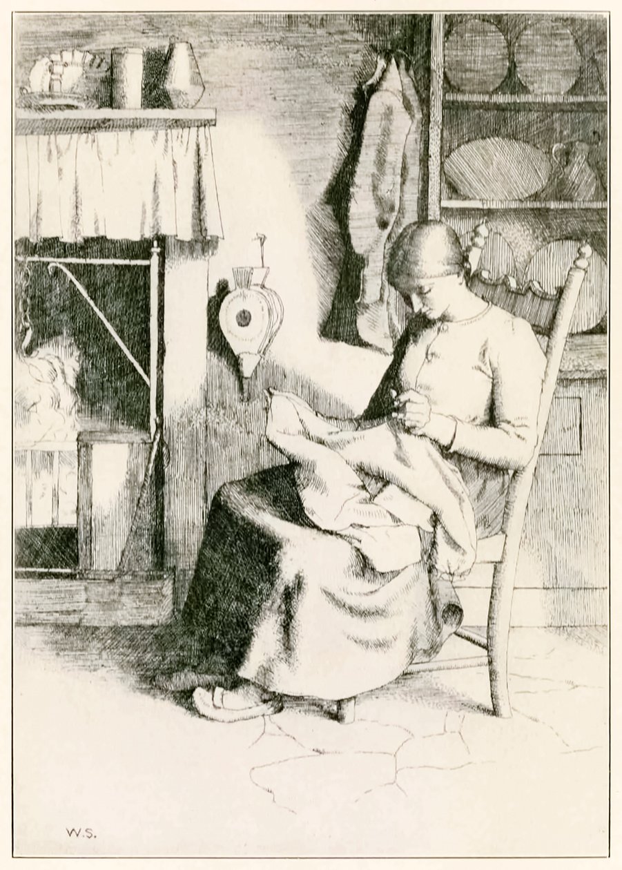 A misericórdia em seu trabalho dos peregrinos progride deste mundo para o que está por vir John Bunyan (1628-1688) Ilustração de William Strang (1859-1921) A misericórdia faz e conserta coisas para os pobres. de William Strang