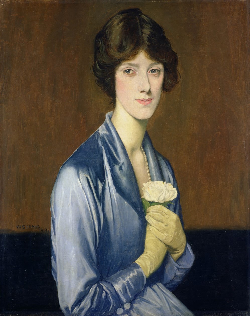 A rosa branca (retrato de uma senhora), 1919 de William Strang