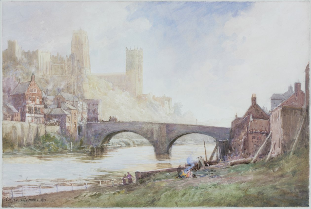 Durham (1921) (lápis e aquarela sobre papel (colado no cartão)) de William Tatton Winter