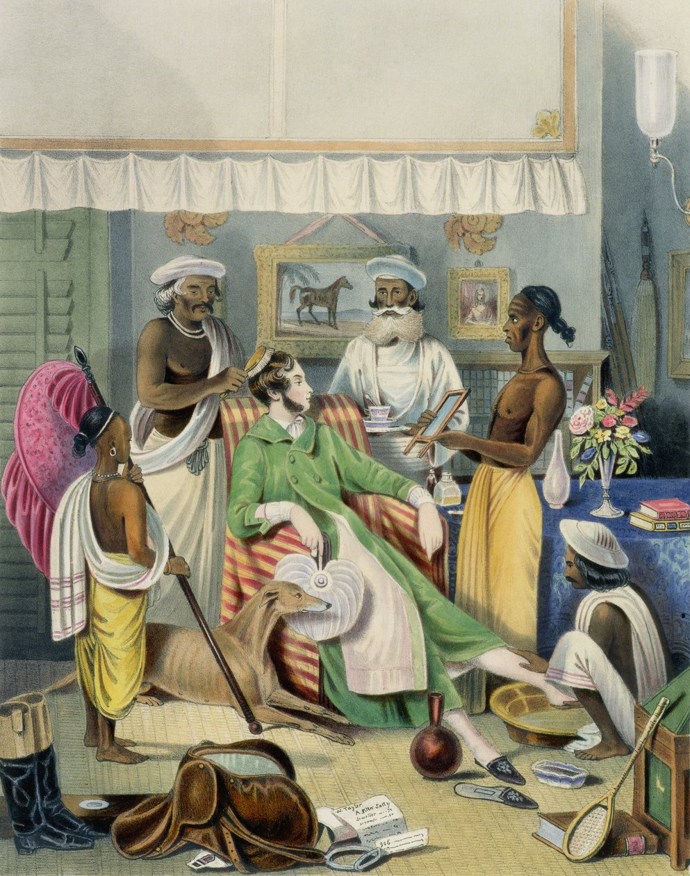 WC do jovem civil, placa 1 de &39;índios anglo&39;, gravada por J. Bouvier, 1842 de William Tayler
