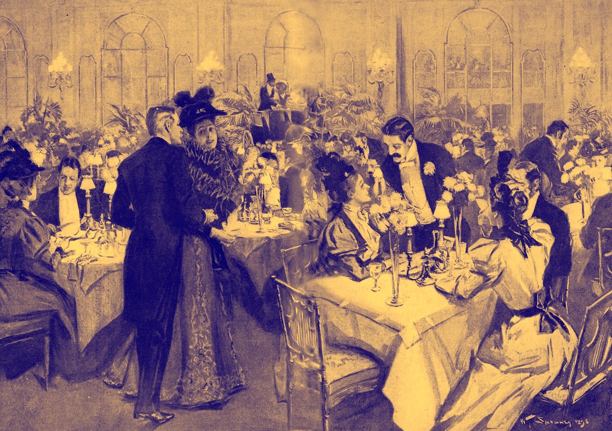 Membros da alta sociedade no Hotel Waldorf, 1896 de William Thomas Smedley
