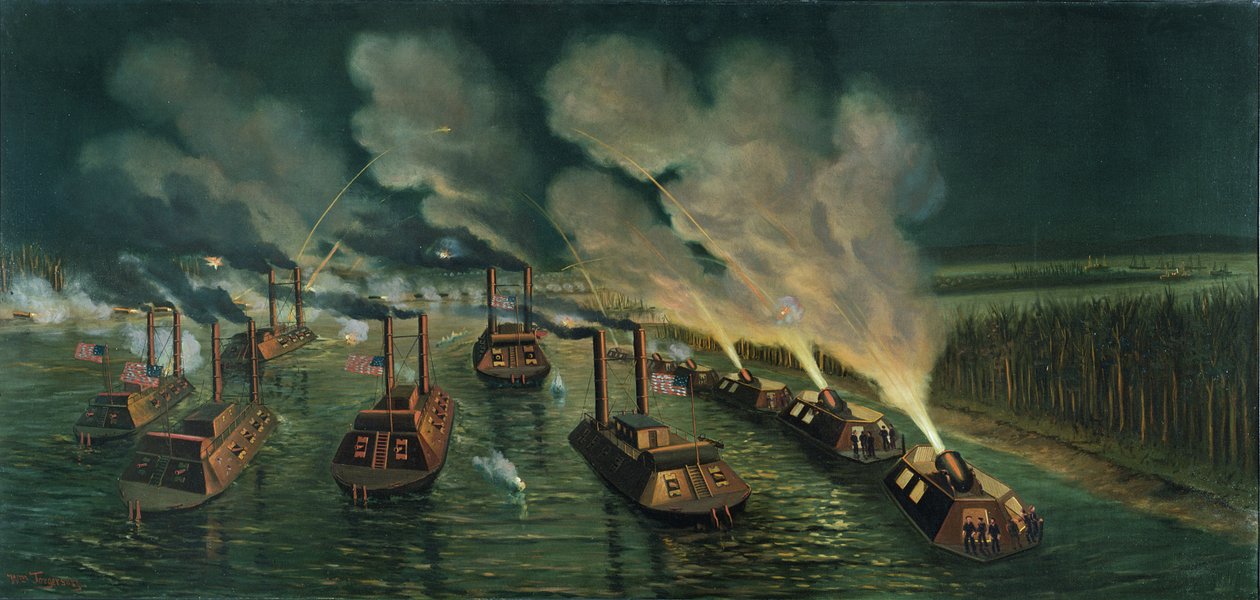 Barcos de arma e morteiro no Mississippi de William Torgerson
