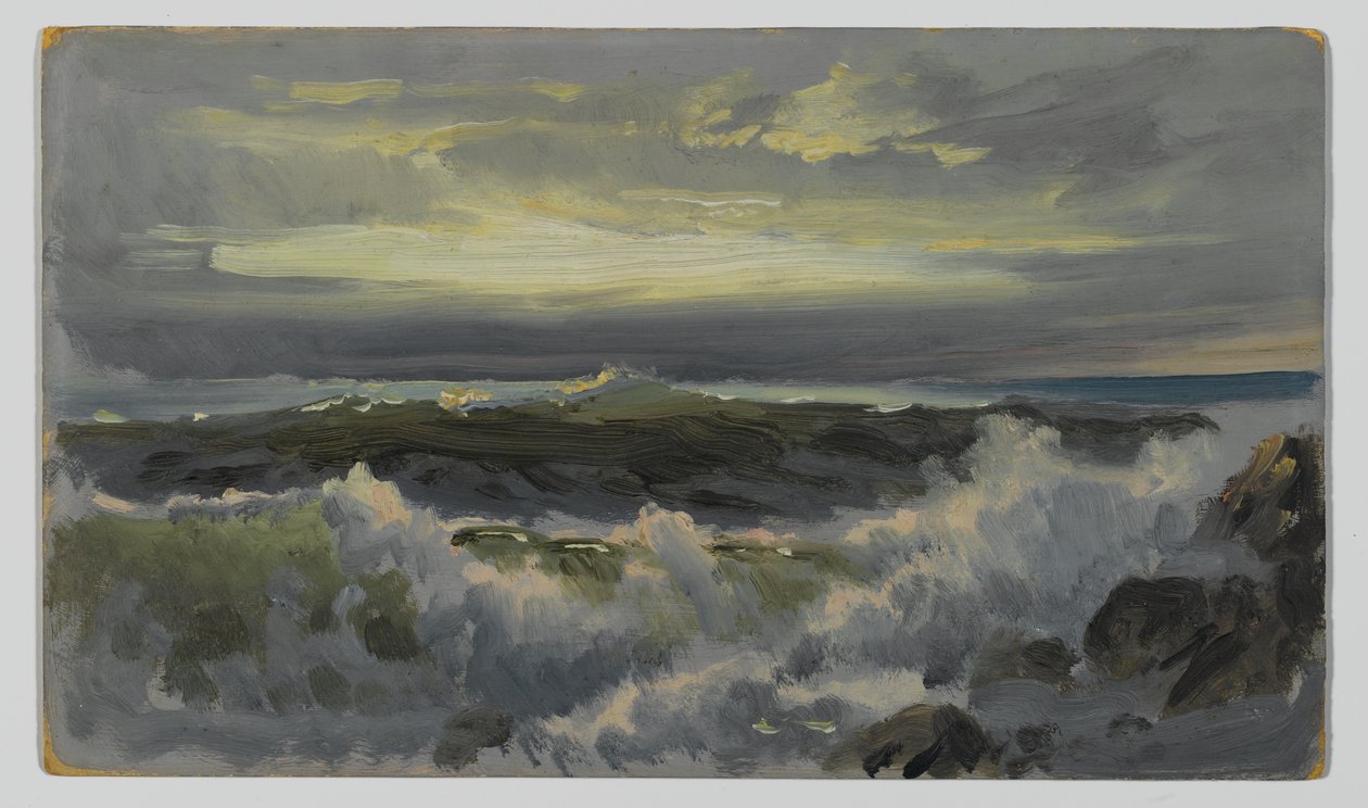 Um Surf Rude, depois de 1890 (óleo na placa de composição) de William Trost Richards