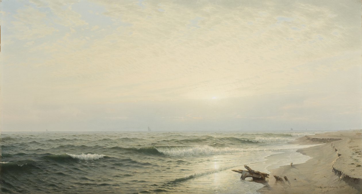 Praia em Long Branch: Sunrise, 1872 de William Trost Richards