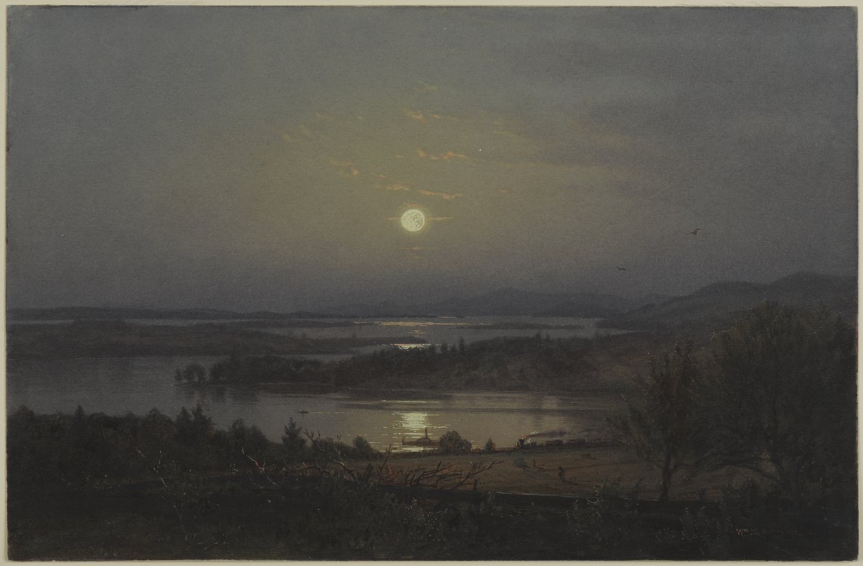 Lago Winnipesaukee, 1874 (wc no papel) de William Trost Richards