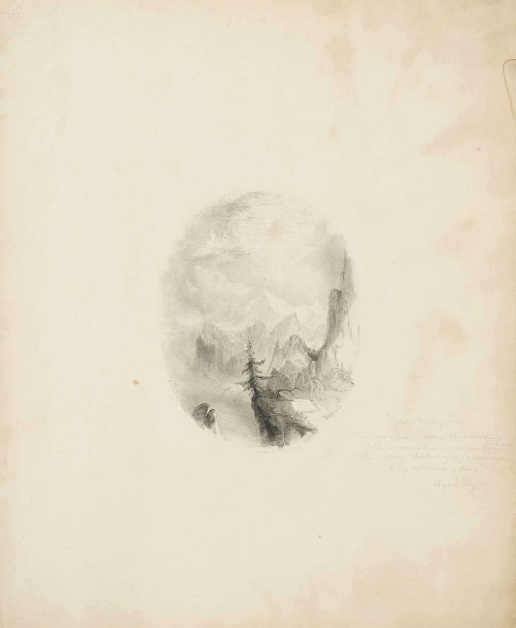 William Trost Richards, 1854 (grafite na placa de ilustração de buff) de William Trost Richards