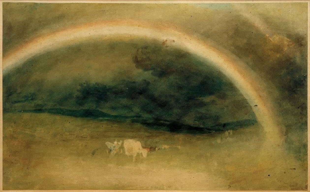 Um arco-íris, com gado de Joseph Mallord William Turner