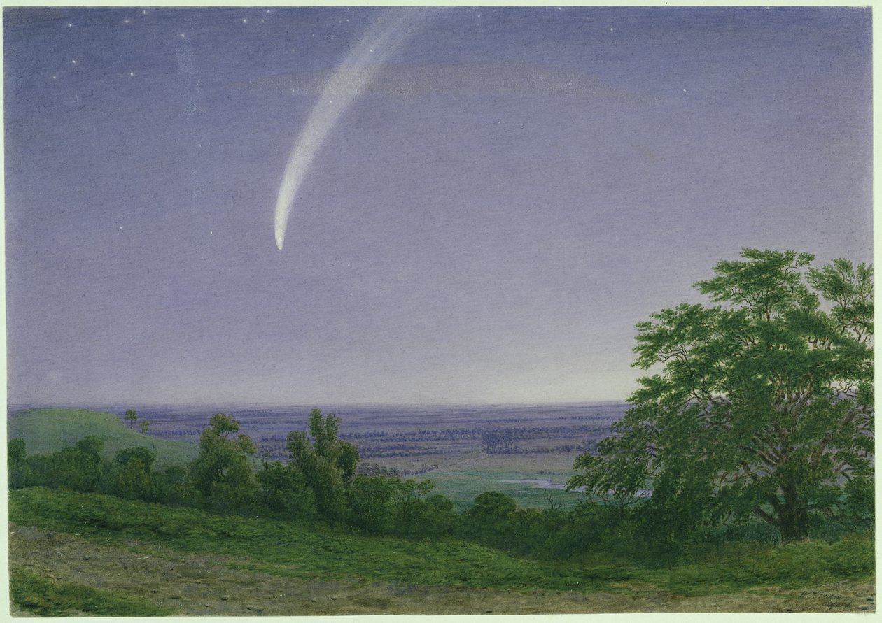 Cometa de Donati, Oxford, 19h30, 5 de outubro de 1858 (wc e bodycolour sobre grafite sobre papel) de Joseph Mallord William Turner