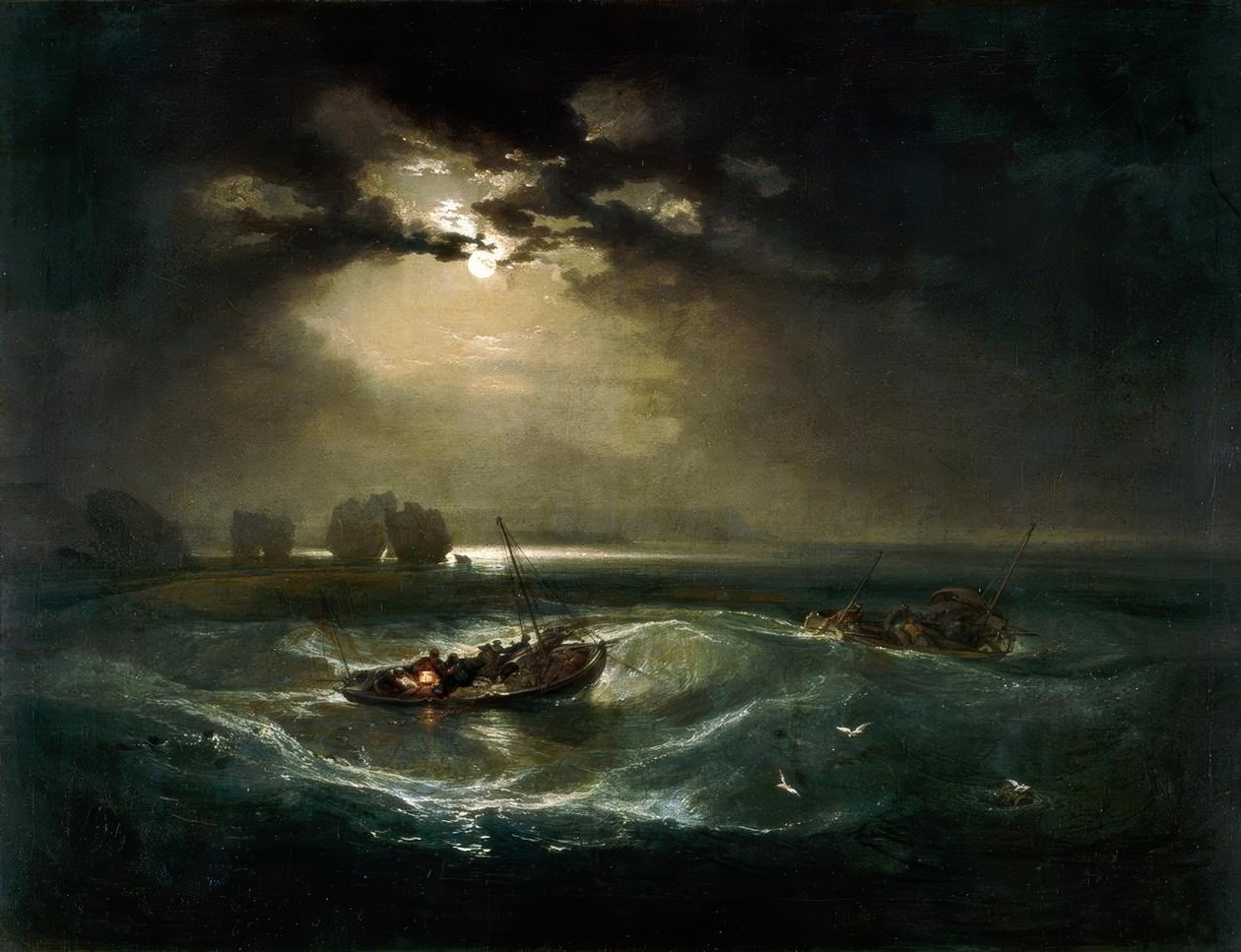 Pescadores no mar - pedaço do mar de Cholmeley de Joseph Mallord William Turner