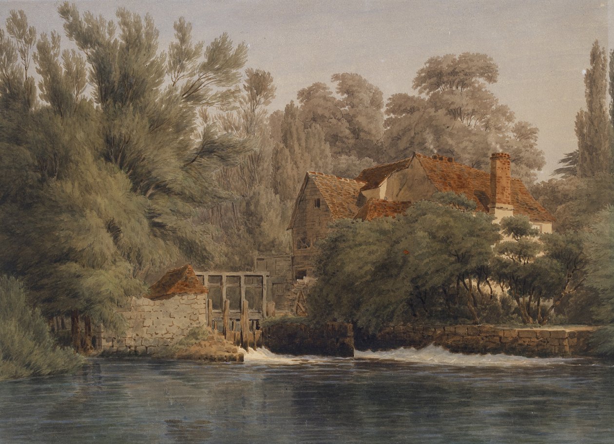Iffley Mill (aquarela com caneta e tinta marrom) de Joseph Mallord William Turner