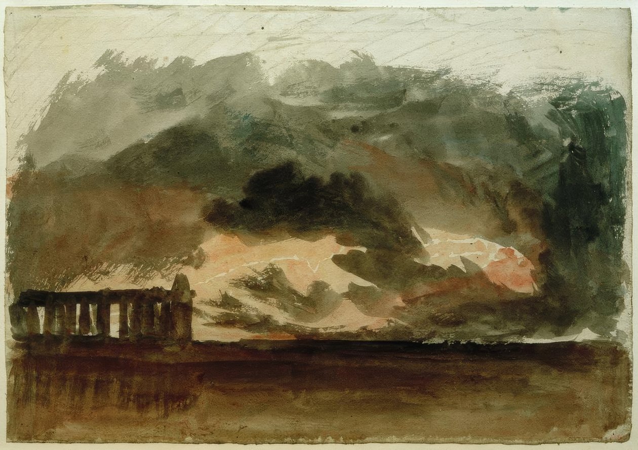 Paestum em uma tempestade de Joseph Mallord William Turner