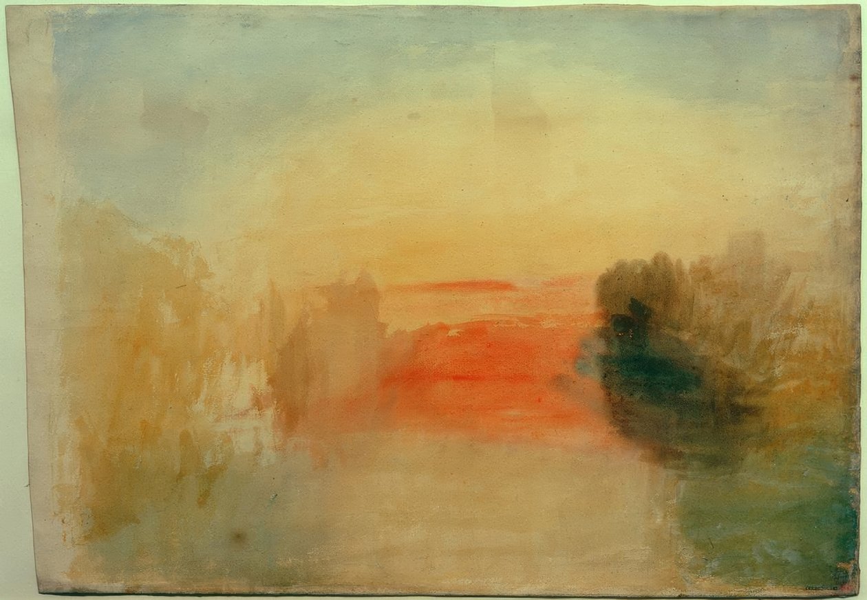 Cena do rio: pôr do sol de Joseph Mallord William Turner