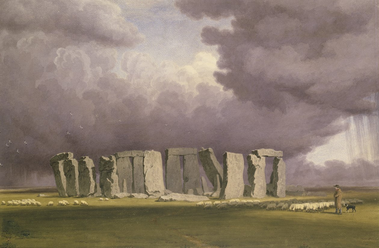 Stonehenge: Stormy Day, 1846 (aquarela sobre grafite, no papel) de Joseph Mallord William Turner