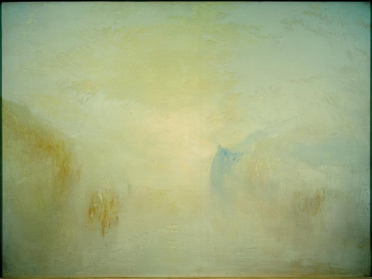 Nascer do sol, com um barco entre promontórios de Joseph Mallord William Turner