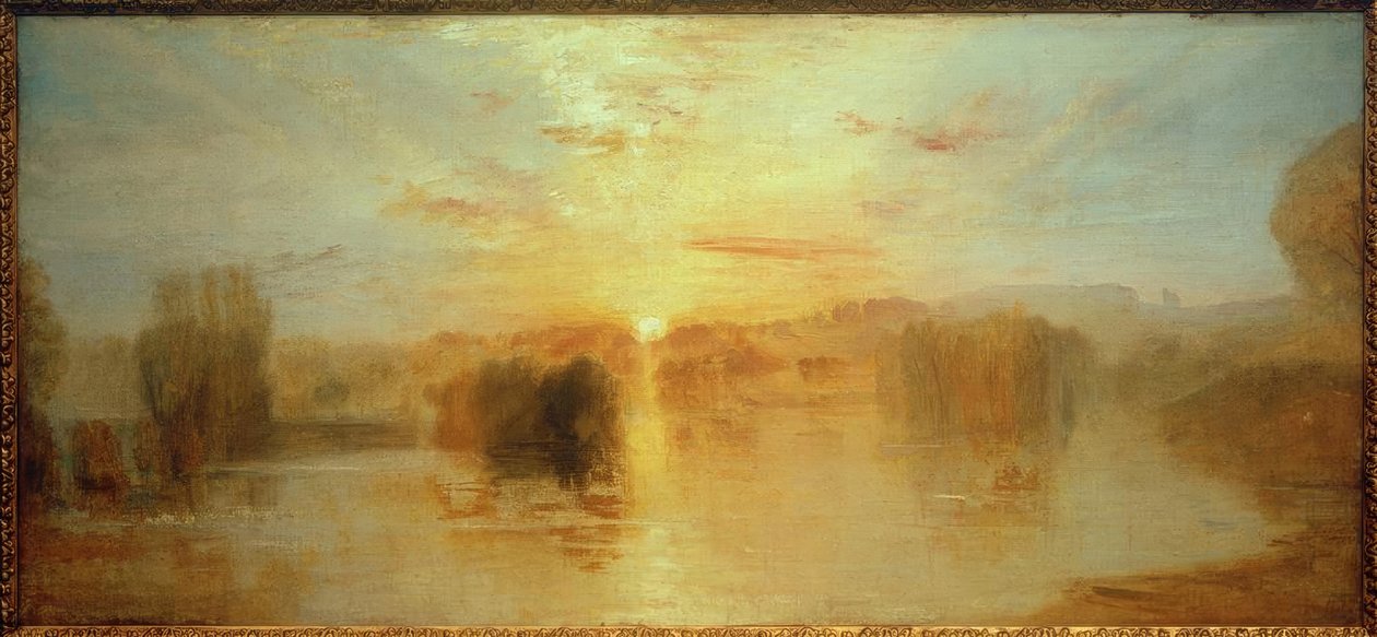 O lago, Petworth, pôr do sol; Estudo de amostra de Joseph Mallord William Turner