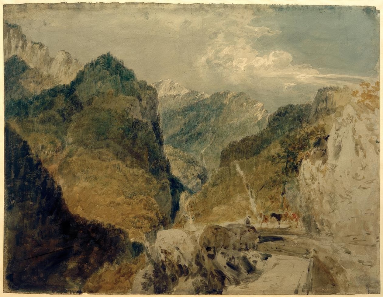 O Pico do Ilhó, Gorges du Guiers Death, olhando para trás, para St. Laurent du Pont de Joseph Mallord William Turner